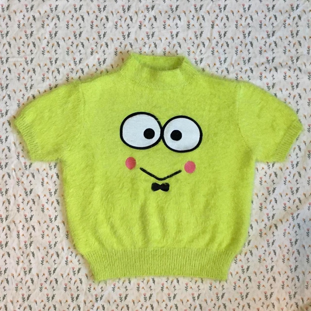 sold! 🪷 hello kitty keroppi lily pad loner sweater in S/M